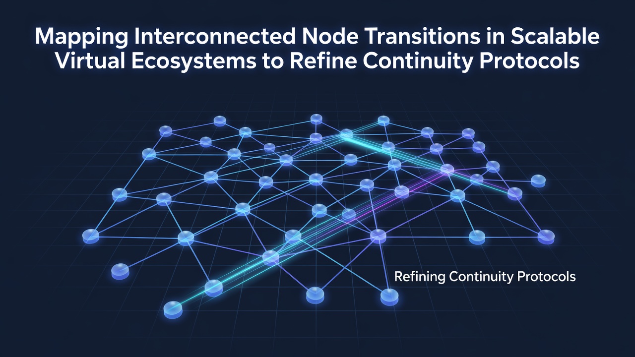 Mapping interconnected node transitions in scalable virtual ecosystems to refine continuity protocols