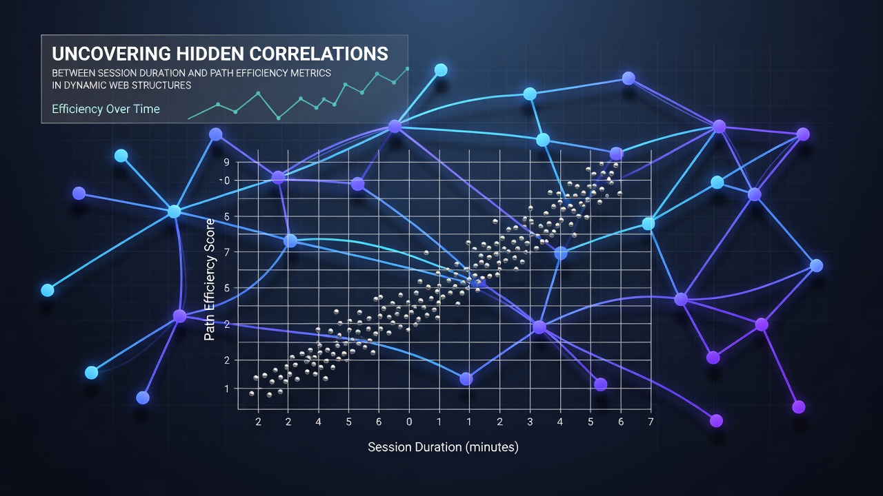 Uncovering Hidden Correlations Between Session Duration and Path Efficiency Metrics in Dynamic Web Structures